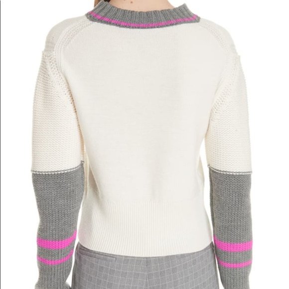 Grey Jason Wu Colorblock Wool Sweater - Picture 2 of 8